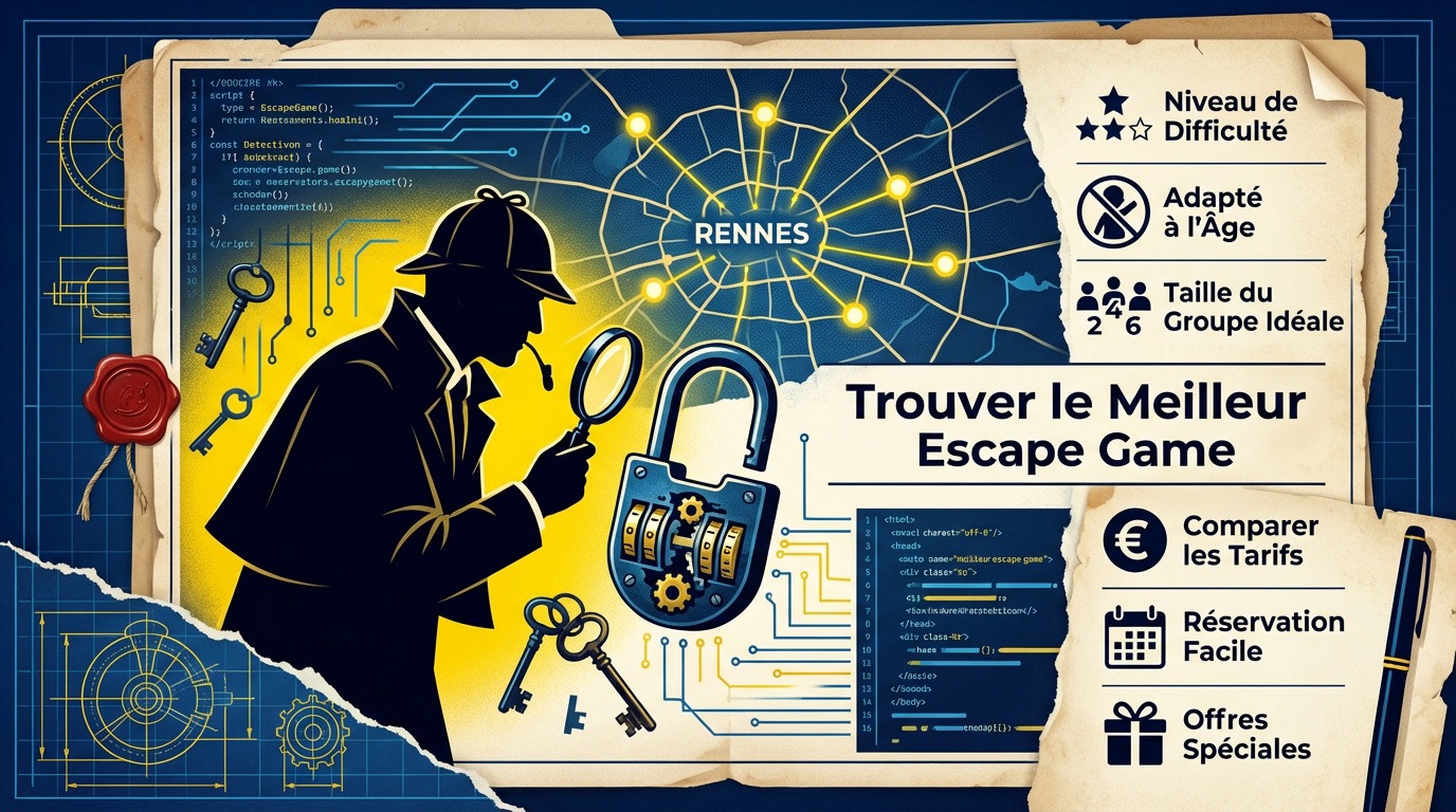 Groupe d'amis résolvant des énigmes dans un escape game à Rennes