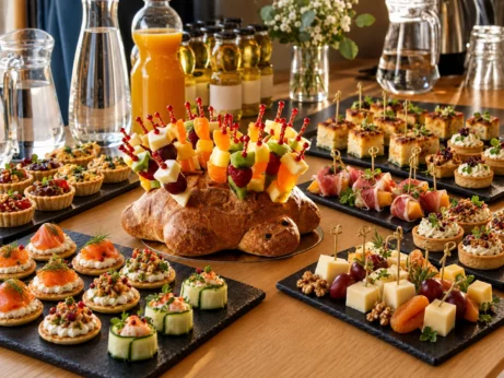 Buffet de canapés et boissons préparé pour une soirée d’entreprise à Rennes
